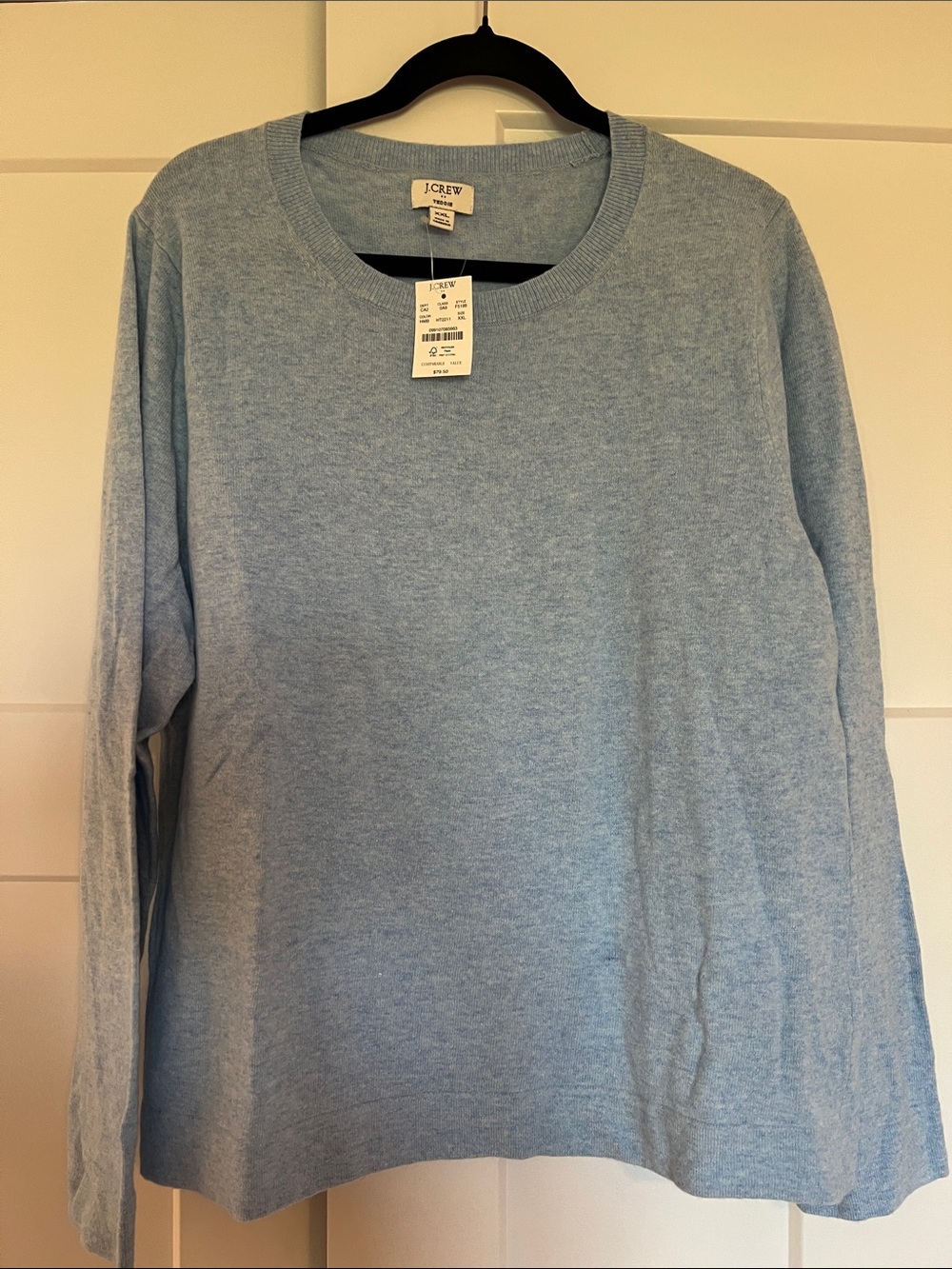 J. Crew Light Blue Men's Crewneck Sweater